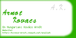 arnot kovacs business card